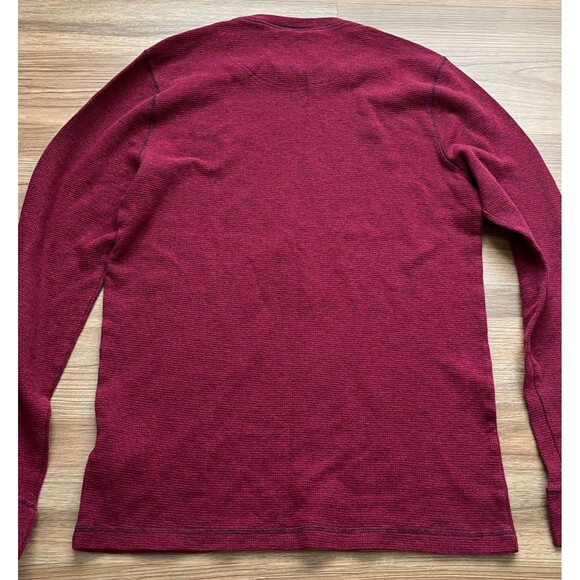 Y2K Hollister Long Sleeve Thermal T Shirt Men's L Burgundy Embroidered Logo - Picture 6 of 6